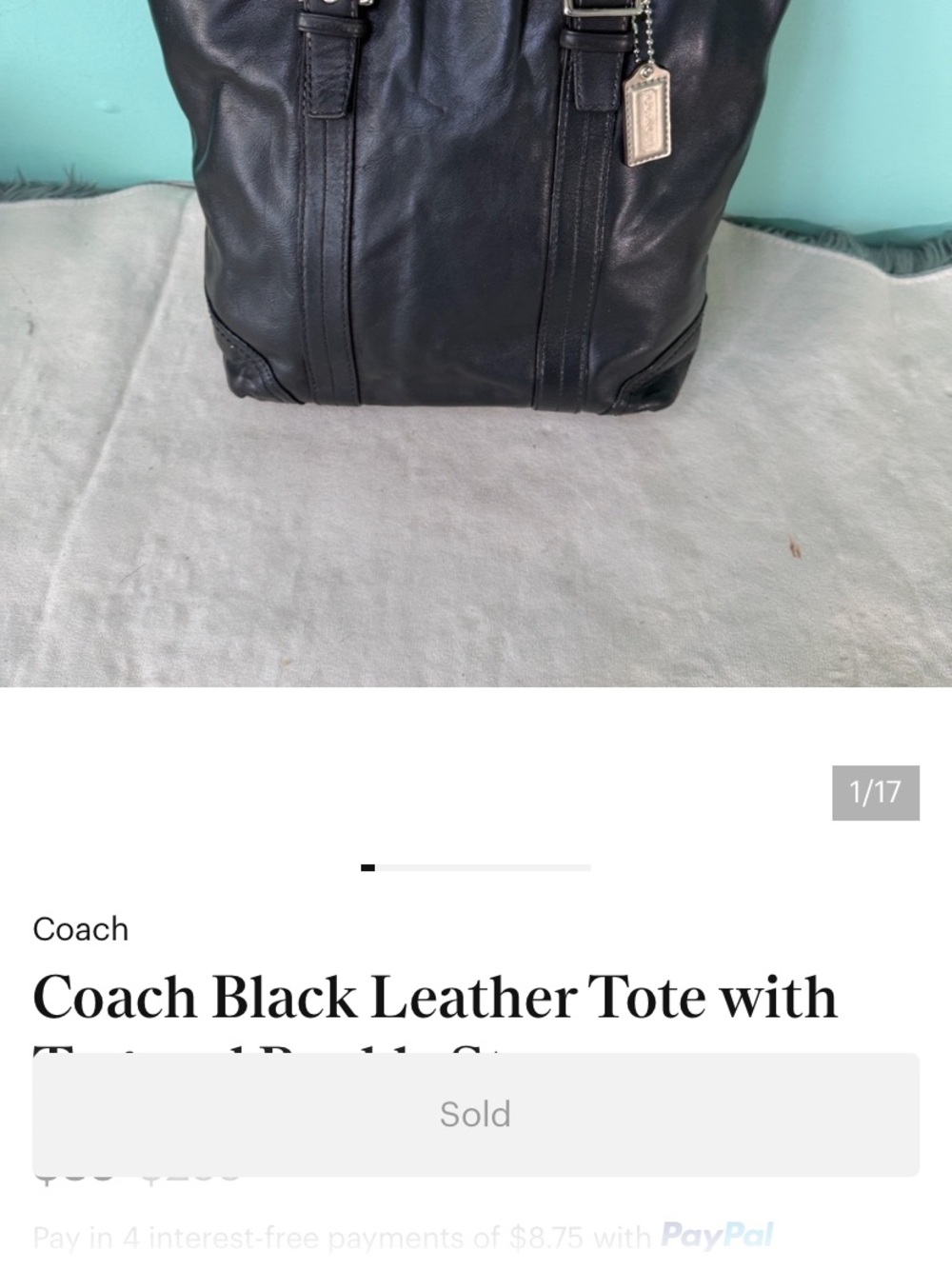 Vintage Coach  Hampton leather tote